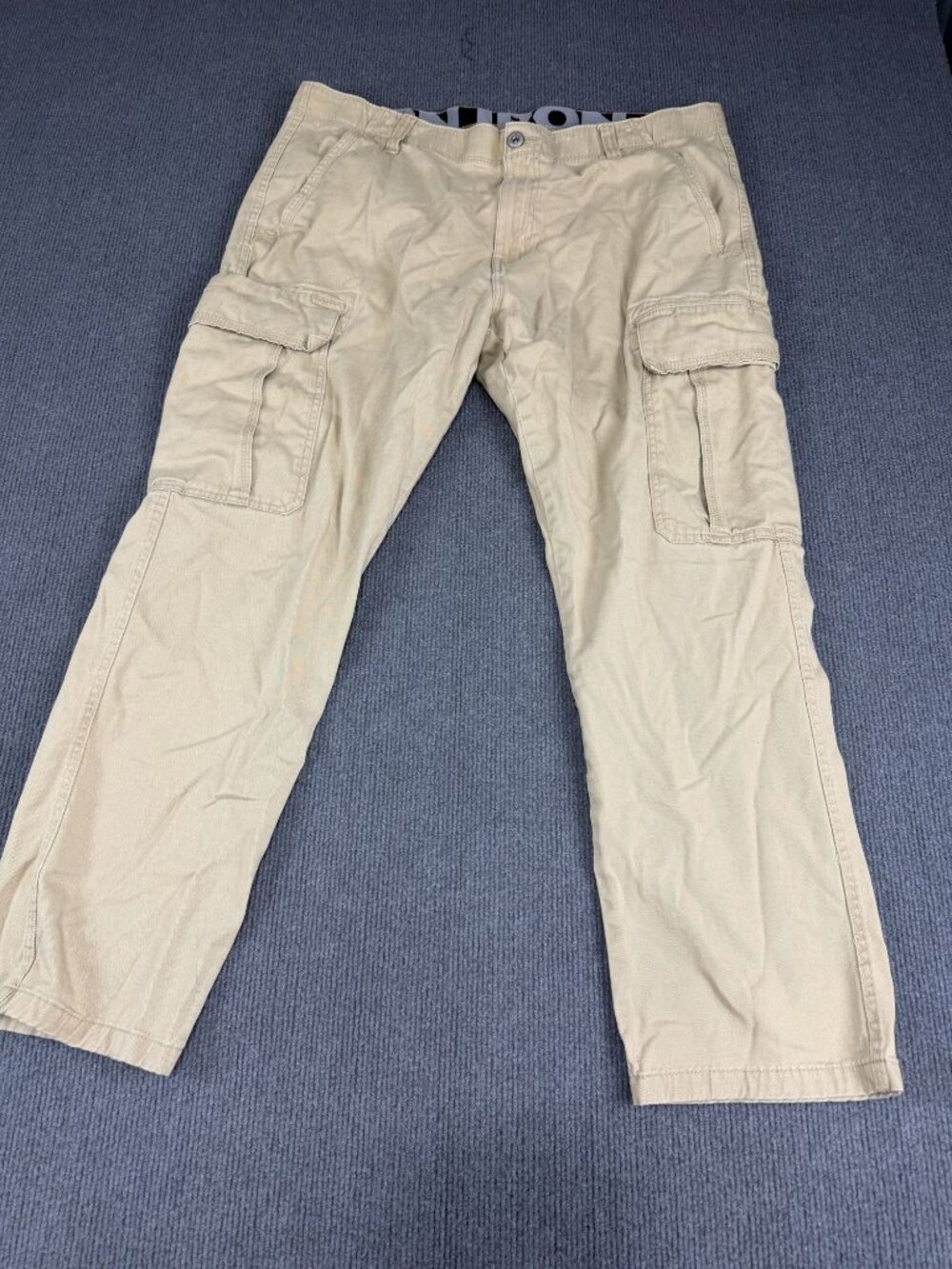 Iron Mens Khaki Cargo Pants Multiple Pockets 40x32